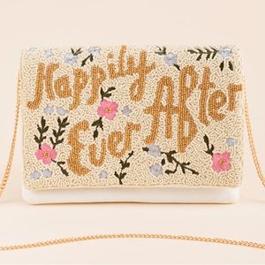 FRANCESCA’S Happily Ever After Beaded Bridal Clutch Worn Once